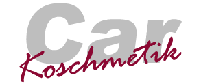 Logo von Car Koschmetik mit dem Schriftzug in Grau und Rot.